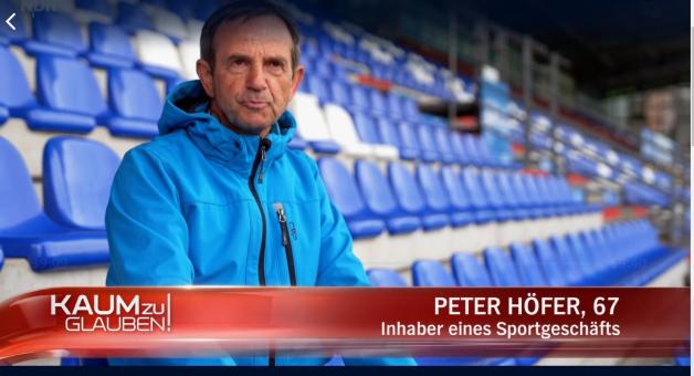 Um die Geschichte in einem Beitrag aufzuklären, hat ein Kamerateam des NDR im April mit Peter Höfer im Meppener Stadion gedreht.