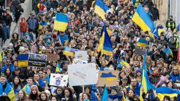 Solidaritätsdemonstration für die Ukraine in Edinburgh