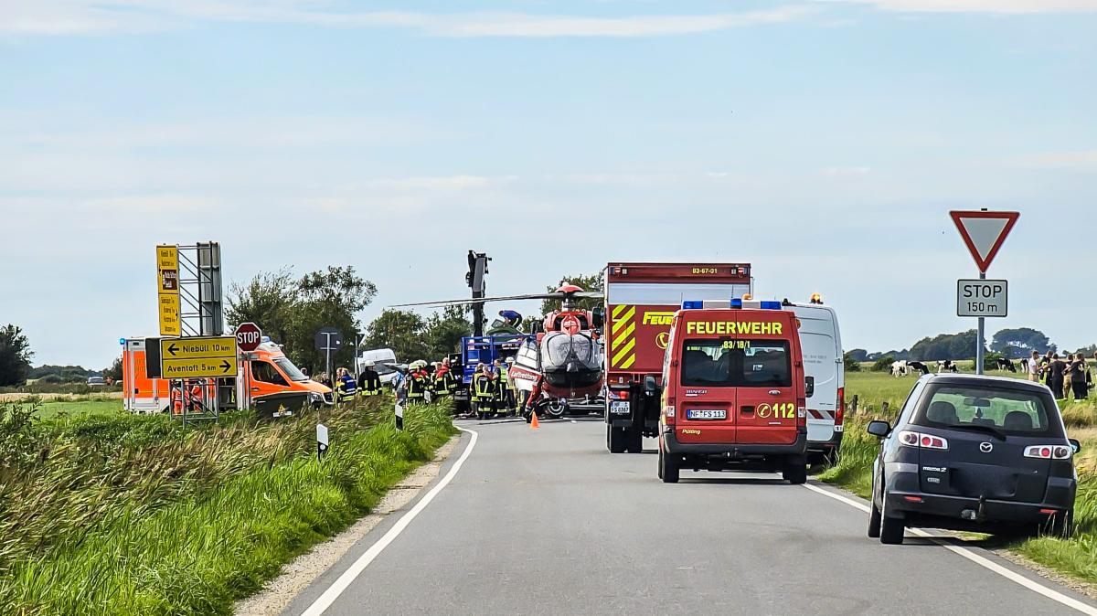 Rettungskräfte nach schwerem Unfall bei Humptrup im Großeinsatz | SHZ