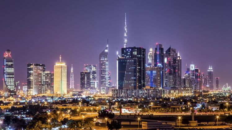 United Arab Emirates Dubai at night PUBLICATIONxINxGERxSUIxAUTxHUNxONLY DAWF000090