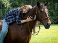 Kinofilm „Ponyherz“, Schauspielerin Martha Haberland als „Anni“ mit Pferd „Ponyherz“