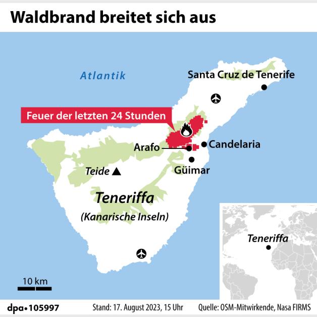 Schne Waldbrand Teneriffa Karte Bilder