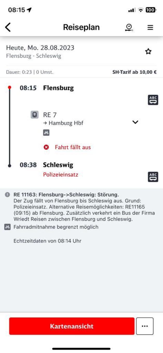 Hund Sorgt Fr Zugausfall Zwischen Flensburg Und Schleswig