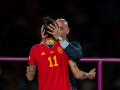 Sydney, Australia, August 20th 2023: Jenni Hermoso (10 Spain) is kissed by president of the RFEF Luis Rubiales during th