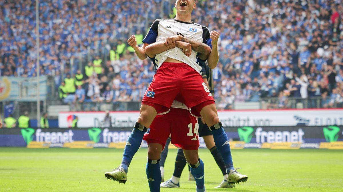 HSV gewinnt 2:0 gegen Hansa Rostock und sichert sich Tabellenführung | SHZ