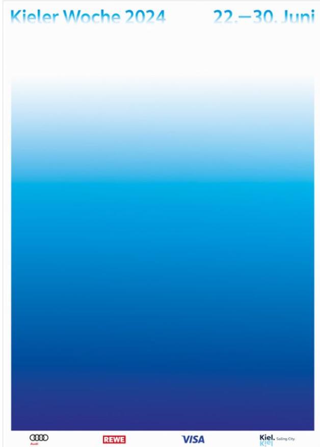 Sehr viel Blau: Das ist das Plakat für die Kieler Woche 2024 | SHZ