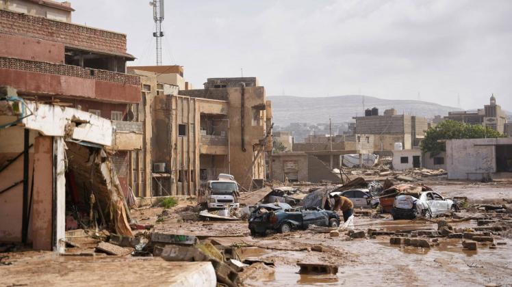 A flood-affected area in Derna, Libya Photo taken on Sept. 11, 2023 shows a flood-affected area in Derna, Libya. Osama H