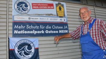 Lorenz Marckwardt (79) aus Borby ist seit 33 Jahren Vorsitzender der Landesfischereiverbandes und hält nichts von der Einrichtung eines Nationalparks Ostsee.  