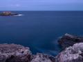 Cliffs from the rock. Mediterranean Sea. Long exposure, Cliffs from the rock.Sky without clouds. Balearic Islands. Major