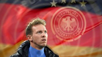FOTOMONTAGE: Bericht:DFB hat Kontakt mit Julian Nagelsmann aufgenommen. Trainer Julian NAGELSMANN (Bayern Muenchen) Einz