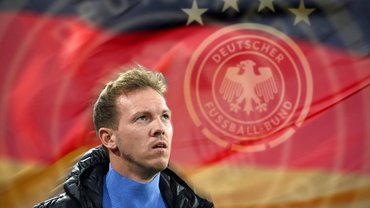 FOTOMONTAGE: Bericht:DFB hat Kontakt mit Julian Nagelsmann aufgenommen. Trainer Julian NAGELSMANN (Bayern Muenchen) Einz