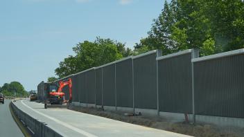 Baustelle Autobahn A30 Melle Gesmold Lärmschutzwand