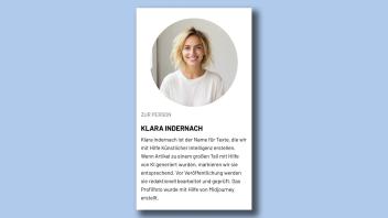 Klara Indernach (KI) ist der Name für Texte, die die Zeitung „Express“ mit Künstlicher Intelligenz erstellt