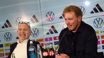 22.09.2023, xjhx, Fussball DFB, DFB Pressekonferenz emspor, v.l. DFB Praesident Bernd Neuendorf (Deutscher Fussball-Bund
