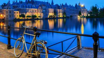 Bike on canal, The Hague