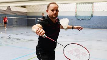 Foto Rolf Tobis24.092023Badminton, Delmenhorster FC II:Frederic Holzenkämpfer