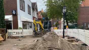 Die Bauarbeiten in der Burgstraße sind im vollen Gange