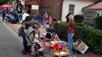 Schwagstorf, herbstlicher Erntemarkt, Trödelmarkt vor der Schule