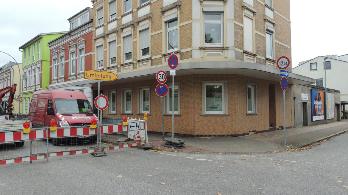 In der Elmshorner Gärtnerstraße wird die Vollsperrung aufgehoben