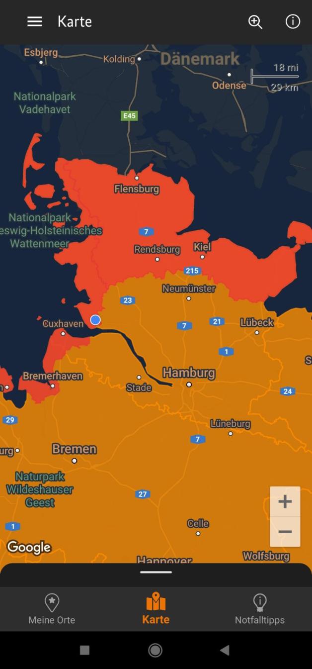 Unwetterwarnung Schleswig Holstein