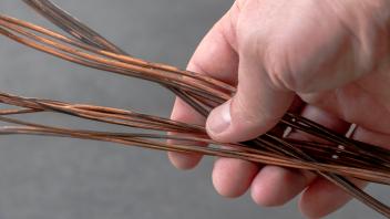 close-up of copper wire inside electrical wiring - lots of thick copper wire,, close-up of copper wire inside electrical