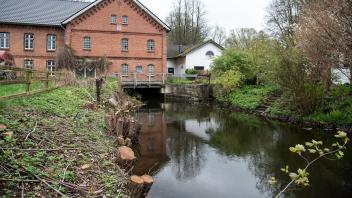 Hier floss die alte Schwentine früher zum Antrieb durch in die Depenauer Mühle und heute an der Mühle vorbei.