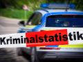 12 April 2024: Police car behind a barrier tape with the inscription: Crime statistics. PHOTOMONTAGE *** Polizeiauto der
