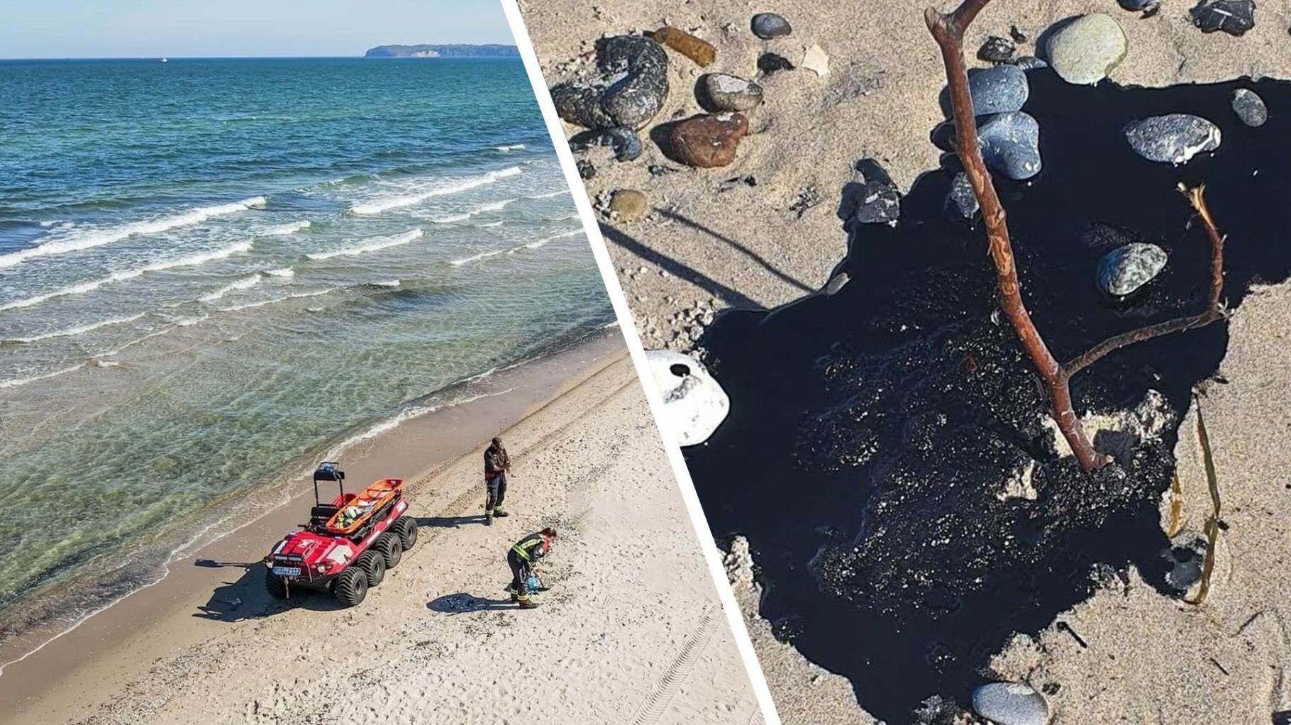 Beliebter Ostseestrand auf Rügen mit Öl verdreckt
