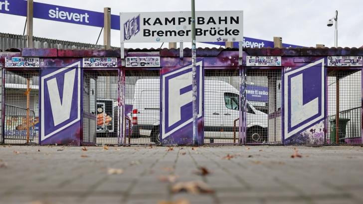 Fußballstadion „Bremer Brücke“ des Zweitligisten VfL Osnabrück, aufgenommen am 30.10.2023. Foto: Michael Gründel