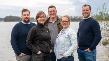 Das neue Vorstandsteam beim HGV Sörup, von links: Stefan Goos, Katja Bock, Finn Niklas Ulrich, Janne Thomsen und Nils Jensen.