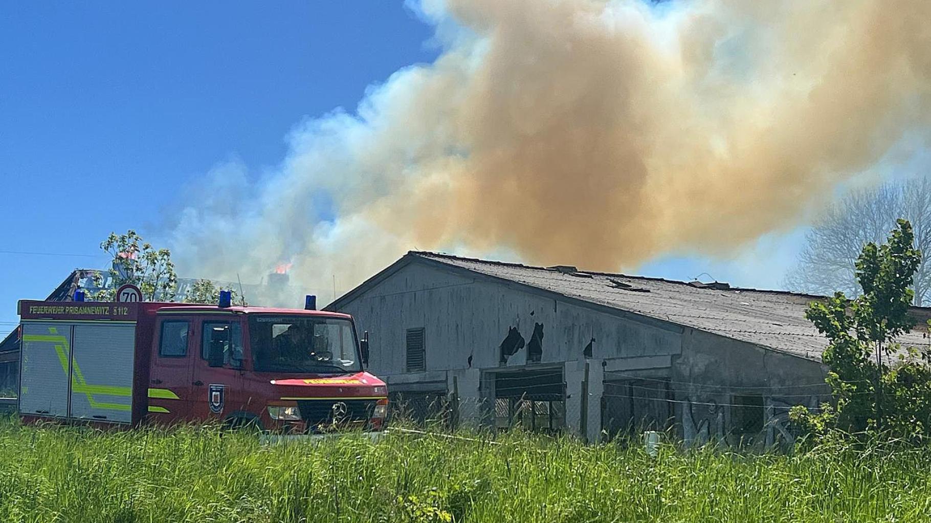 Brand von Kuhstall: Brennende Asbest-Platten sorgen für Giftwolke