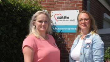 Sabine Bornholdt (links) leitet das Awo-Familienzentrum Lüttkamp. Sarah Kirchner ist Koordinatorin für das Angebot in der Friedrichstraße.