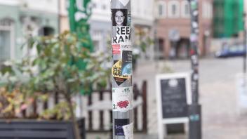 Ob an Straßenlaternen, Ampelpfosten oder Stromästen – viele Städte sind bunt beklebt. Auf den Kosten für die Entfernung bleibt oft die Stadt sitzen. 