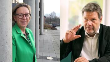 Sie gelten als Favoriten im Wahlkreis 1: Petra Niciolaisen (CDU, links) und Robert Habeck (Grüne).