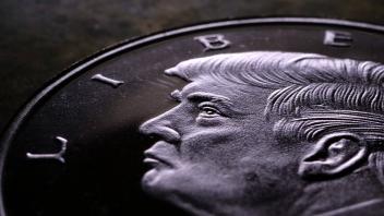 Donald Trump face on a coin macro shot , 28463252.jpg, usa, currency, coin, money, dollar, finance, isolated, american, 