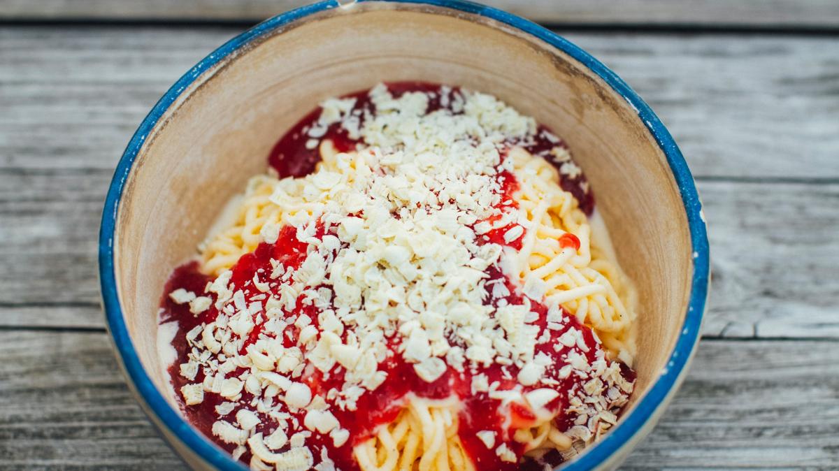 Ein Klassiker: Das Spaghetti-Eis und das Team gefrorene Sahne