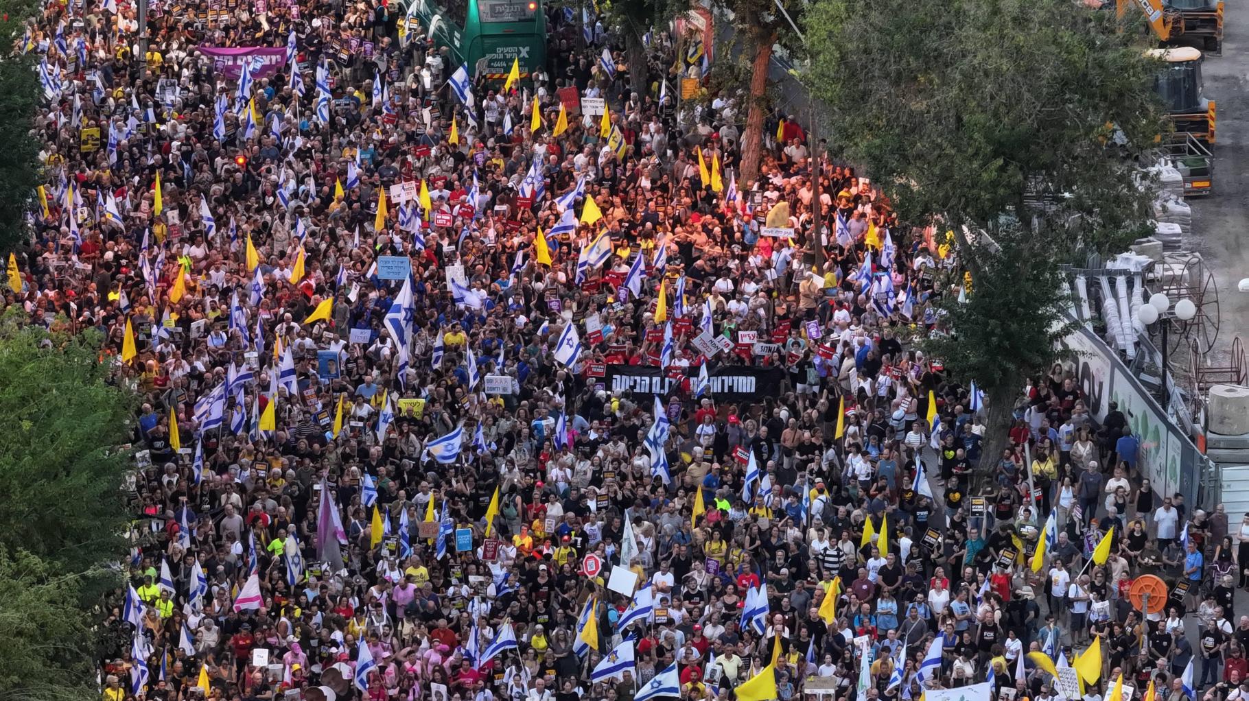 Hunderttausende demonstrieren in Israel für Geisel-Befreiung