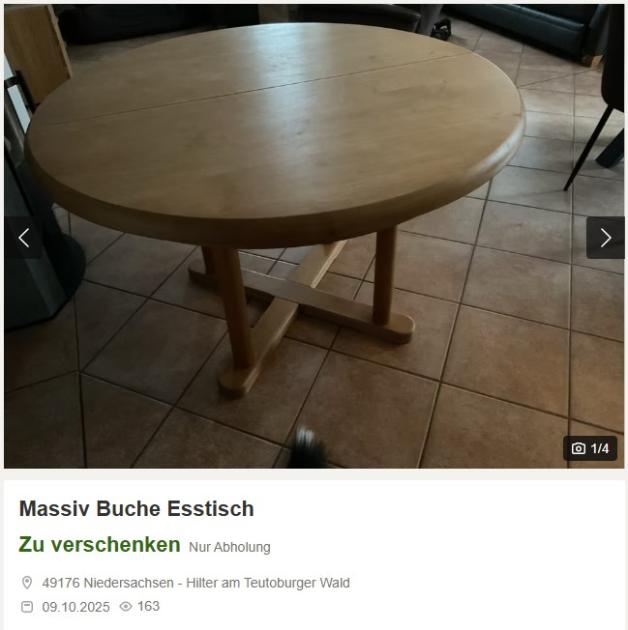 Möbel und Klavier in Hilter: Gratis Einrichtung per Kleinanzeigen