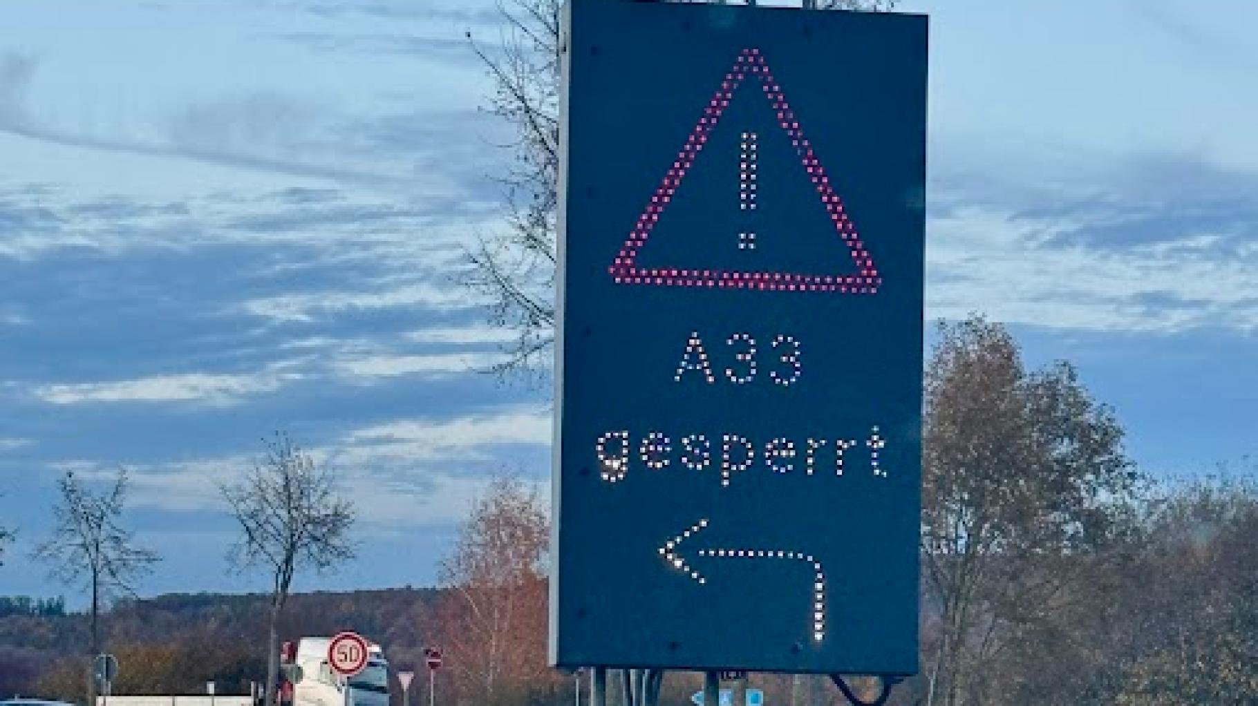 Fahrzeug überschlagen: A33 in Richtung Bielefeld bis Donnerstagmorgen gesperrt