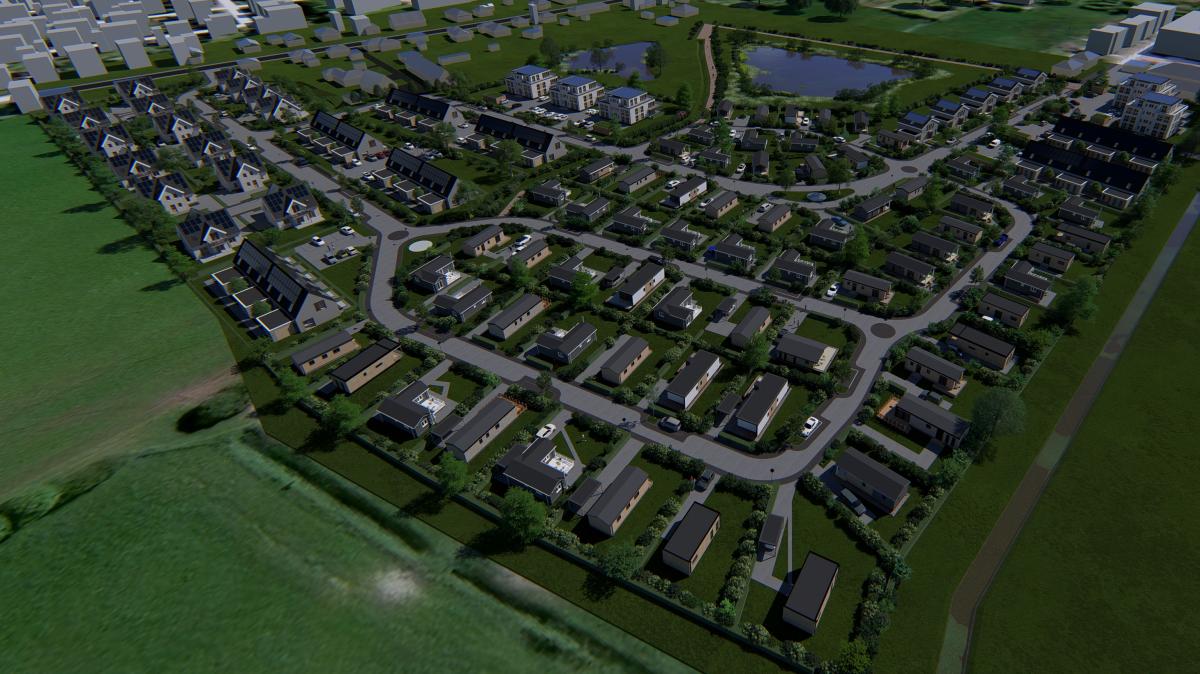 With 66 Tiny Houses: Work on a large new development in Satrup