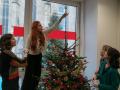 Frauenpower: Osnabrücks Städtebotschafterinnen beim Schmücken des Weihnachtsbaums in der Stadtbibliothek.