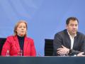 Berlin, Deutschland, 11.12.2025: Bundeskanzleramt: Pressekonferenz nach Koalitionsausschuss: Bundesministerin für Arbeit und Soziales Bärbel Bas SPD und Bundesminister der Finanzen Lars Klingbeil SPD *** Berlin, Germany, 11 12 2025 Federal Chancellery Press conference after coalition committee Federal Minister of Labor and Social Affairs Bärbel Bas SPD and Federal Minister of Finance Lars Klingbeil SPD Copyright: xdtsxNachrichtenagenturx dts_98813