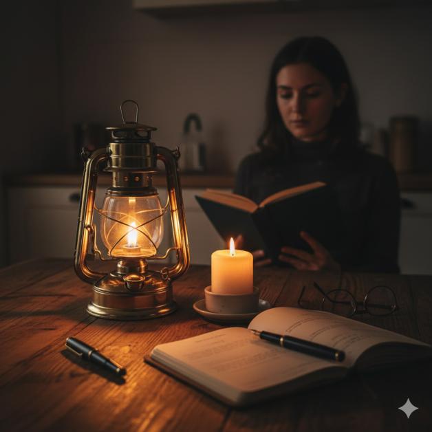 Wenn der Strom ausfällt, wird es dunkel in den Städten und auf den Dörfern. Wer dann Kerzen und Streichhölzer im Haus hat, kann sich behelfen. Auch ein griffbereites Notizbuch und ein Stift können in einer Krisenlage sinnvoll sein.