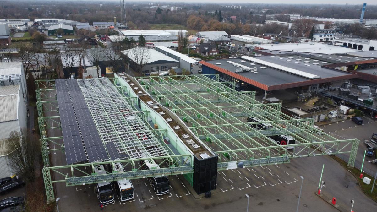 VHH installs solar system for e-buses in Schenefeld