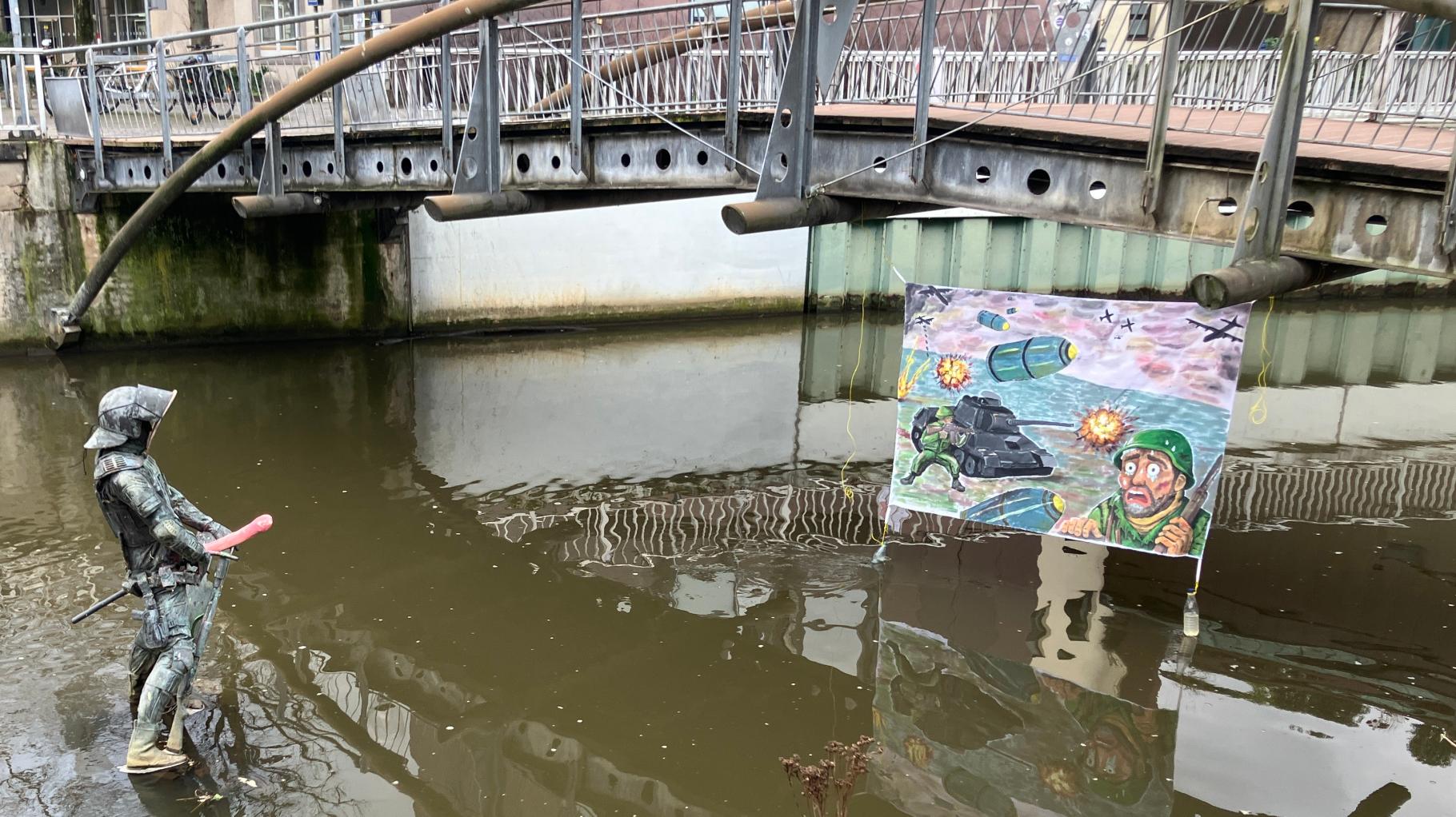 Mit erigiertem Penis und Pistorius-Bild: Skulptur in Osnabrück verunstaltet