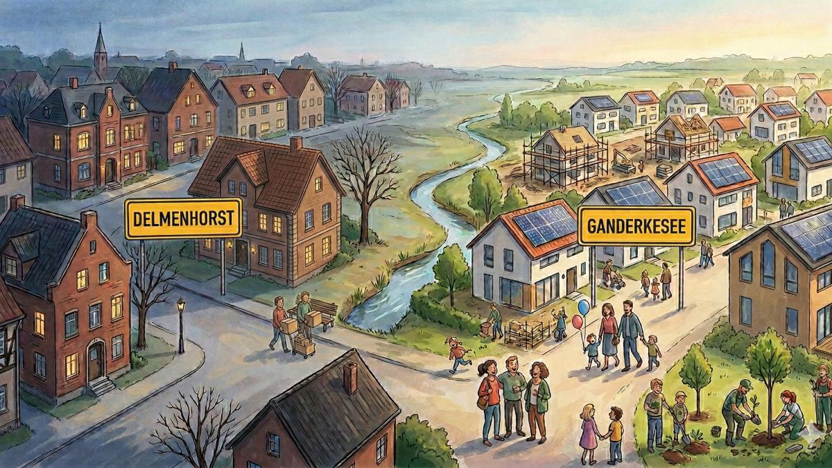 Population: Delmenhorst on a downward trend, Ganderkesee booming