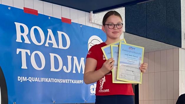 Gretje Amber Petersen wurde für ihre Landesjahrgangsrekorde geehrt.