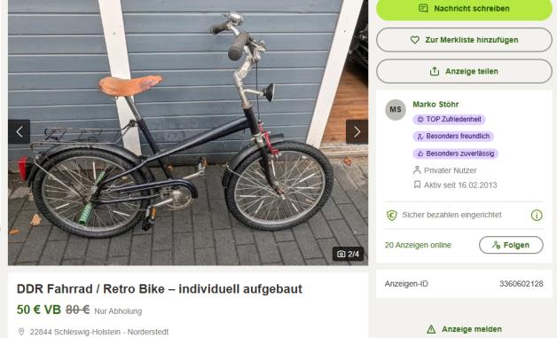 Fahrrder auf Kleinanzeigen im Kreis Pinneberg: So ist der Markt