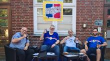 Sie geben Einblicke in die Seele eines Fans der SG Flensburg-Handewitt: Sven, Sönke, Finn und David (von links).