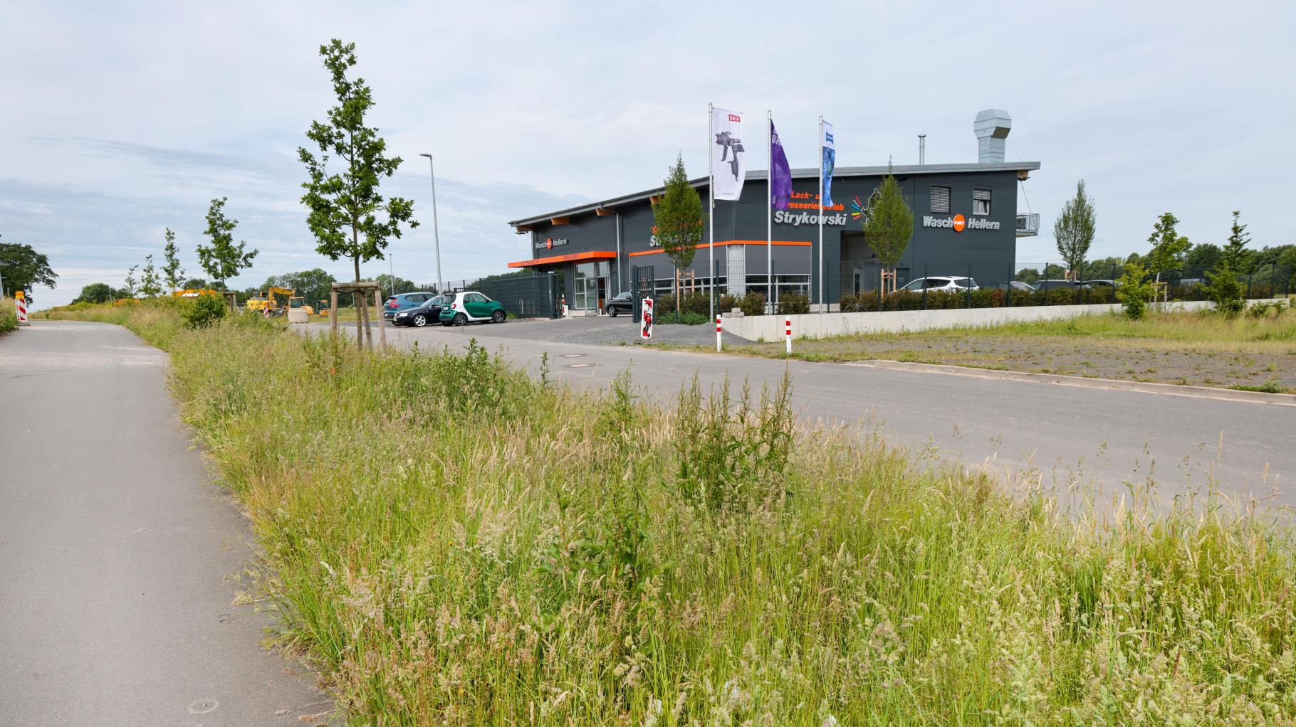 (Noch) allein auf weiter Flur: Erster Betrieb im neuen Gewerbegebiet in Osnabrück-Hellern eröffnet